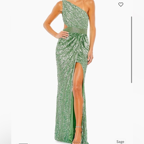 Sage Green Sequin Evening Gown - Picture 3 of 3